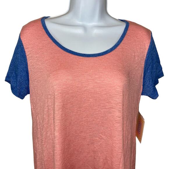 NWT LuLaRoe Pink Classic T Shirt Top Color Block Flowy Short Sleeve Womens Small - Picture 3 of 15